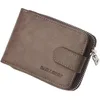 Wallets Baellerry Card Holder Wallet For Men Short Zipper Multi Slots Leather Coin Purse Male Small Cash Money Bag Walet234V