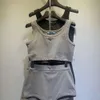 Womens Vest Designer Luxury Original Kvalitet Kvinntankar Camis Pure Cotton Sticked Triangle Vest och Bottom Pants Set