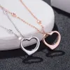 Desginer Tiffanyco jewelry S925 Sterling Silver Heartshaped Pendant Korean Necklace Collarbone Chain Sterling Silver t Home Heartshaped 18k Rose Gold Plated Neck