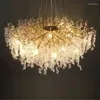 Lustres modernos de luxo ouro cristal sala estar iluminação arte design árvore ramo pingentes led lustre decoração casa