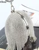 Sliver Diamonds Rhingestone Round Ball Evening Handbags For Women Sparkly Crystals Fashion Mini Sac d'embrayage Sac Entretienne Ring 2389110