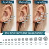 Large Stock S925 Sterling Silver White Gold Plated 0.5ct 1.0ct 2.0ct d Ef Color Moissanite Diamond Stud Earrings Uni