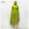 Abbigliamento etnico 2024 Moda Donna Africana Sciarpe Grande Cerchio Design Ricamo Taglia del cotone Sciarpa musulmana per scialli Pashmina