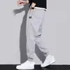 Calças masculinas homens casual grosso quente retalhos tornozelo-banded sweatpants com bolsos profundos virilha esporte para meados