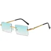 Classic Designer CartiiFrameless snake design Rectangle Sunglasses for Men and Women Classics Beach Shading UV protection Glasses