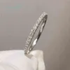 inbeaut 18k vitt guldpläterat pass diamant test runda utmärkt klipp 0 1 ct mikro d färg moissanite ring 925 Siver party smycken x224p