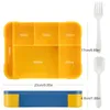 Servis 1330 ml Bento Box Adult Lunch Containers med 6 fack för vuxna/barn/småbarns bordsartiklar