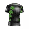 Męskie koszulki Czarna biała koszulka polka kropka Man St Patricks Day Irish Shamrocks Y2K Casual Sports T-shirty Szybkie suche letnie koszulki