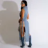 Джинсовое платье Nazada, сексуальная водолазка с вырезом для женщин