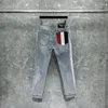 Men's Jeans Fashion Trousers Pocket Red White Blue Casual Straight Pants Korea Style Brand Harajuku Winter Pantalon