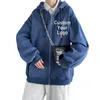 Mens Hoodies Zipper Sweatshirts 600/Gsm Custom Make Your Own Design Texts Loose Oversized Solid Hooded