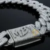 Big Heavy Mens Necklace Silver 925 Iced Out VVS Moissanite Baguette Diamond Hip Hop Cuban Link Chain227V