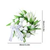 Decorative Flowers Artificial Tulip Wreath White Spring In The Summer Wedding Decoration Wall Hanging Home Party Mother's Day Garland