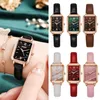 Armbanduhren Square Case Literary Retro Women's Watch Korean Fashion Quartz Uhren vielseitig täglich einfache Luxus -Reloja