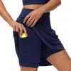 Golf Wear Women Skirts Mid-length Sports Tennis Culottes Fake Two-piece Yoga Fitness Anti-light Running Quick Drying Golf Skirt 240304