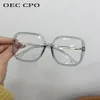 Óculos quadrados de grandes dimensões moda feminina armações de lentes claras retro plástico óculos ópticos quadro senhora o884 óculos de sol257n