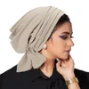 Vêtements ethniques Femmes musulmanes pré-attachées Hijab Bonnet plissé à volants Turban Chemo Cap Underscarf Chapeau de perte de cheveux Islamique Cancer Headwear Écharpe