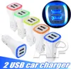 5V 21A Dual USB Ports LED Light Car Charger Adapter Universal Charging Adapter för iPhone Samsung S10 S11 Note10 Mobiltelefon5059416