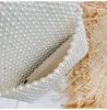 Womens Handmade Woven Pearl Bag White Women Beaded Lipstick Pocket Cell Phone Shoulder Handbags 240301