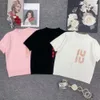 여름 여성 티셔츠 디자이너 Tshirts 여자 패션 레터 스팽글 그래픽 티 니트 스웨터 풀오리 짧은 슬리브 상단 세 가지 색상