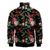 Men's Jackets 3D Ancient Flowers Printing Jacket For Men Winter Women Harajuku Bloom Graphic Children Fashion Cool Vintage Top