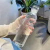 Waterflessen 500/700ml Grote Capaciteit Glazen Fles Met Tijdmarkering Cover Voor Drinken Transparant Sap Eenvoudige Cup verjaardagscadeau