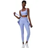 Lu Align Lemon 3 pièces ensemble de Yoga femmes entraînement vêtements de sport chemise à manches longues Gym Fiess soutiens-gorge taille haute Leggings collants vêtements de sport 2024 Gym Jogger Sport