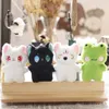 2024 Cartoon Soft Plush Animal Cute Plush Frog Keychain Doll Toy Cat Bear Flower Car Keyring Bag Pendant Jewelry