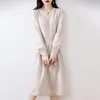 Casual Dresses Merino Wool Knitted Sweater Dress For Women Winter/ Autumn O-Neck Female Long Style Pullover Girl Clothes