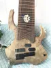 Orms Djent Jared Dines 18 cordas monstruosidade Spalted Maple Top Satin Gray Electric Bass Guitar Mogno xiloPhone Corpo Rosewood Fingerboard 6 +12 Hardware preto