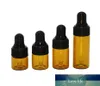 100 X Top Quality 1ml 2ml 3ml Mini Cute Amber Small Glass Dropper Bottles Jars Essential Oil Perfume Tiny Portable Bottles Vials8009150