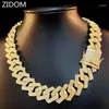 20 mm män Hip Hop Chain Necklace Pave Seting Rhinestone Man Hiphop Iced Out Bling Rhombus Cuban Chains Fashion Jewelry1234R