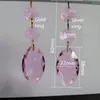 Ljuskrona Crystal Camal 2st 38mm rosa hästögonformad dropp K9 Pendant Octagon Pärlor Suncatcher Garland Lysande hängande delar