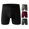 Onderbroeken Heren Dubbellaags Boxers Slips Heren Winter Thermisch Midden Taille Verlengd Effen Kleur Elastisch Met Voor Koud