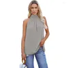 Women's Tanks Summer 2024 European And American Solid Color Sleeveless Top Medium Length Casual Pullover Vest