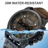 CURREN montres pour hommes haut de gamme marque étanche Sport montre-bracelet chronographe Quartz militaire en cuir véritable Relogio Masculino 240227