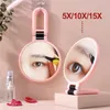 Miroir de maquillage 2/5/10/15X miroir grossissant deux visage pliable maquillage miroir de vanité outils cosmétiques miroir rond grossissement 240219