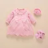 Born Baby Girl Clothes Vestidos Christening Dress For Baby Girl Cotton Princess Baby White Baptism Dresses 3 6 9 Months 240307