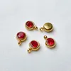 チャーム20pcs 6mmステンレス鋼ラインストーンビーズゴールドカラークリスタルペンダントfor diy earringsネックレスブレスレットジュエリーメーカー