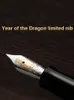 Hongdian N24 Year of the Dragon Limited Edition Borsted Metal Mahogny Fountain Pen Polish NIB Business Office Writing Gift 240229