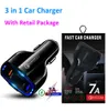 3 in 1 Typ C Dual USB Auto Ladegerät 5A PD Quick Charge QC 30 Schnell Ladegerät Telefon Lade Adapter für Xiaomi iPhone Android Telefon w1348150