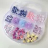 100 STKS Kawaii Nagel Charme Set Leuke Roze Cartoon Accessoires Nail Art Strass Voor Decoratie Benodigdheden Druk op Nagels 240307