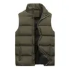 Giacche da uomo Gilet caldo Gilet casual invernale Antivento Colletto alla coreana Cerniera Maschile Tinta unita Cardigan classico Cappotti senza maniche