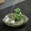 Tea Pets Creative Ceramic Frog Stove Pet Sandalwood Fragrance Holder Line Incense Insertion Seat