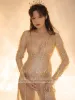 Robe New Gold Sexy Maternité Photographie Robes Tulle Perspective Grossesse Maxi Robe pour Baby Shower Femmes Enceintes Photoshoot Prop