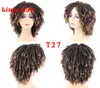 6 Inch Dreadlock Krullende Pruik Kort Natuurlijk Zwart 1b 30 Ombre Bruin Voor Zwart Wit Vrouwen en Mannen Afro Krullend Synthetische Pruik6075064