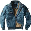 Män Winter Coat Heavy Fleece Male Cardigan Bomber Aviation Jumper Air Force One Man Eesthetic Clothing Workwear Military Jacket 240301