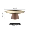 Plates Nordic Stainless Steel Fruit Bowl Round Silver Luxury Cake Tray Acacia Wood Coffee Table Storage Plate Kitchen Decorative
