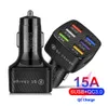 Novo design 6 portas usb carregador de carro qc30 carregamento rápido multifuncional adaptador autopower para iphone 13 samsung s22 ultra8641209