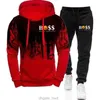 Autumn Winter 2024 New Men 2 Piece Set Trending Tracksuits Camouflage Hoodie + Pant Sports Wear 3d Ink Jogging Suits